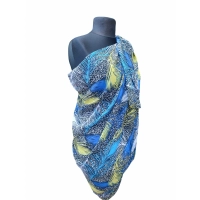 Duża sukienka plażowa - eleganckie PAREO XXL kolorowe pióra